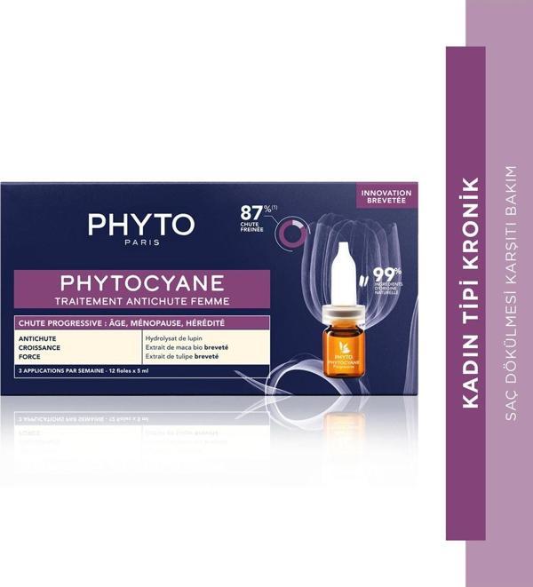 Phyto Cyane Kadın Tipi Kronik Saç Dökülmesi Karşıtı Bakım Serumu 12x5 ml - Image 1