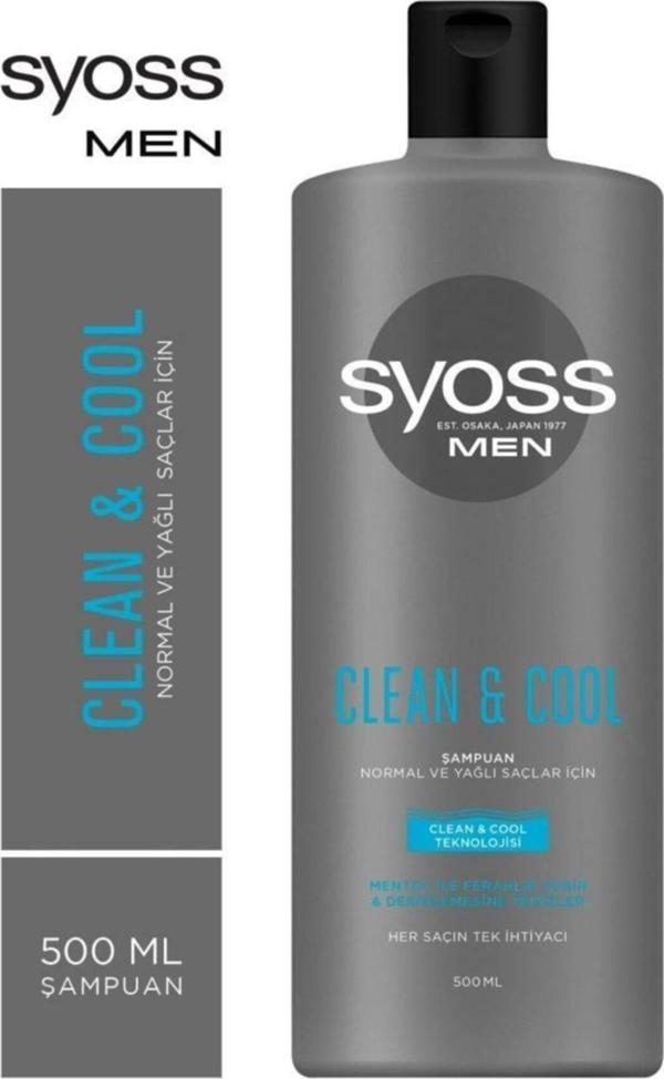 Syoss Men Clean & Cool Mentol Etkili Şampuan 500 ml - Image 1