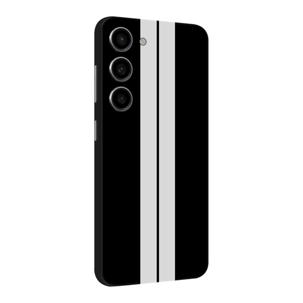 Papscover Samsung S23 Plus Kaplama Siyah Çift Beyaz Şerit - Image 1