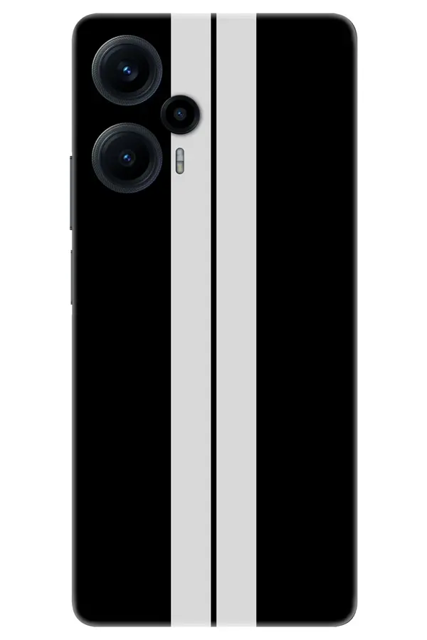 Papscover Poco F5 Kaplama Siyah Çift Beyaz Şerit - Image 1