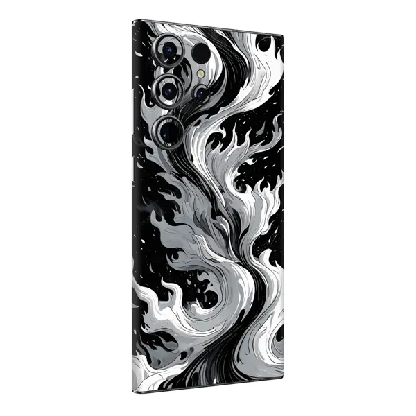 Papscover Samsung S23 Ultra Kaplama Siyah Beyaz Ateş - Image 1