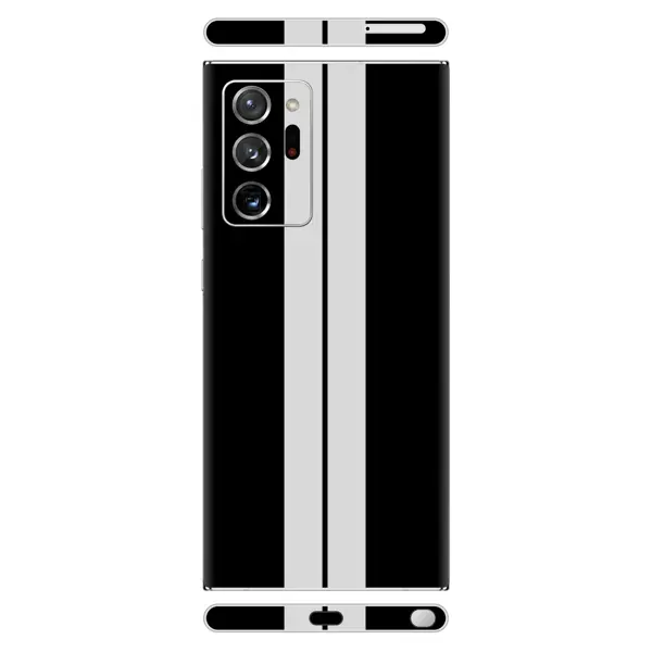 Papscover Samsung S21 Kaplama Siyah Çift Beyaz Şerit - Image 1