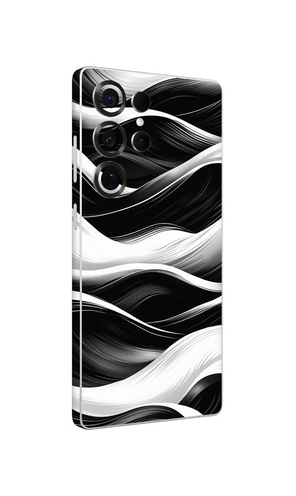 Papscover Samsung S25 Ultra Kaplama Siyah Beyaz Dalga - Image 1