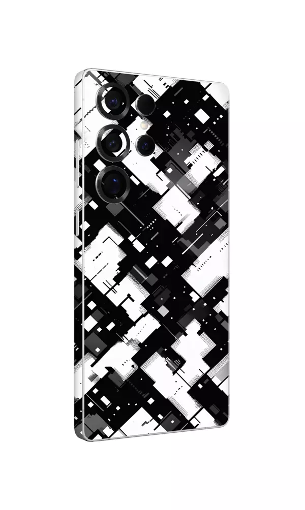 Papscover Samsung S25 Ultra Kaplama Siyah Beyaz Pixel - Image 1