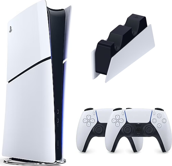 Sony Playstation 5 Slim Dijital - 2. Dualsense Ps5 Kol - Şarj İstasyonlu Oyun Konsolu (İthalatçı Garantili) - Image 1