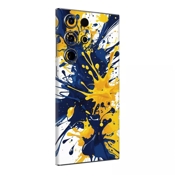 Papscover Samsung S24 Ultra Kaplama Sarı Lacivert Boya - Image 1