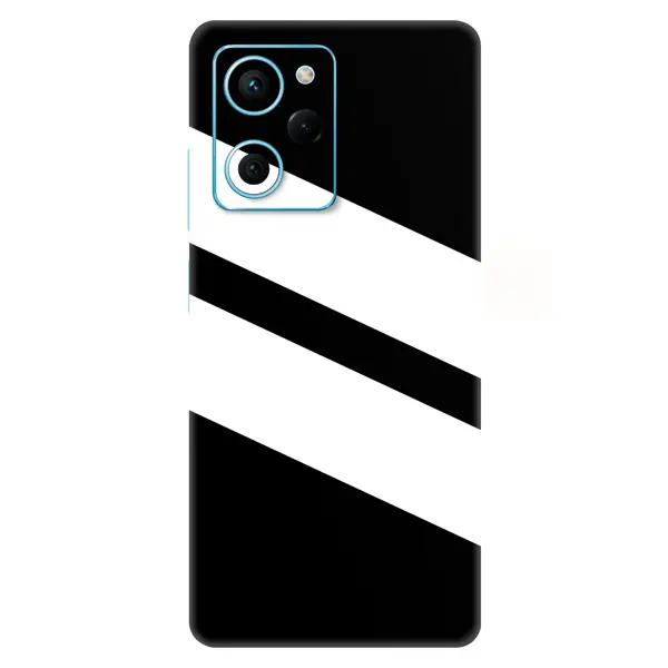 Papscover Poco X5 Pro Kaplama Siyah Beyaz Şerit - Image 1