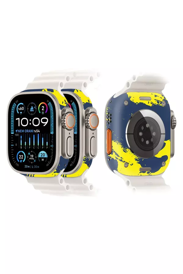 Papscover Apple Watch Kaplama Sarı Lacivert - Image 1
