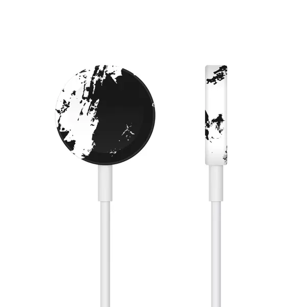 Papscover Apple Watch Manyetik Şarj Kaplama Siyah Beyaz - Image 1