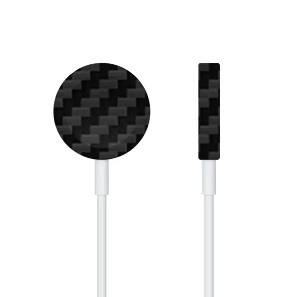 Papscover Apple Watch Manyetik Şarj Kaplama Siyah Karbon Fiber - Image 1