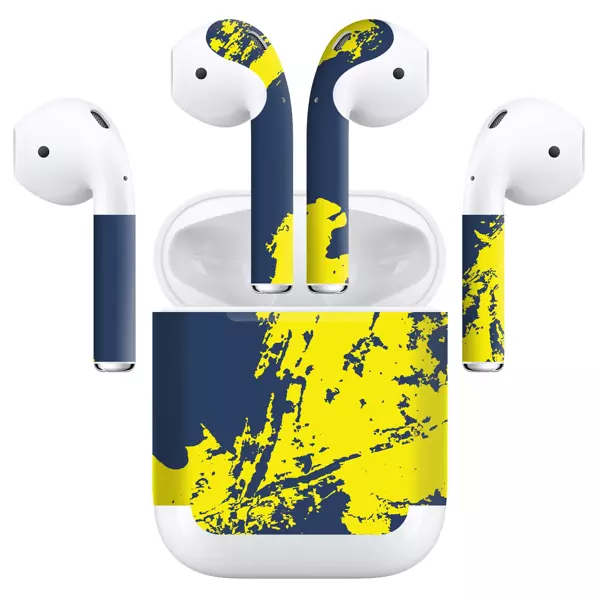 Papscover Airpods (Gen 2 No Wireless) Kaplama Sarı Lacivert - Image 1