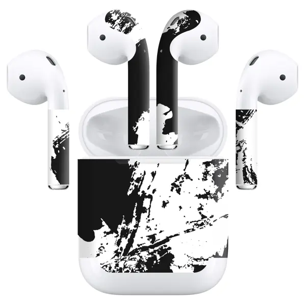 Papscover Airpods (Gen 2 No Wireless) Kaplama Siyah Beyaz - Image 1