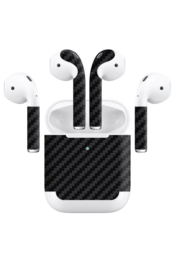 Papscover Airpods (Gen 2 Wireless) Kaplama Siyah Karbon Fiber - Image 1