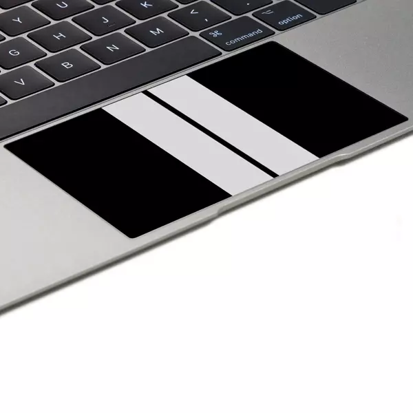 Papscover Macbook Air 13" (2020 M1) Kaplama - Siyah Çift Beyaz Şerit - Image 1
