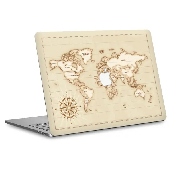 Papscover Macbook Air 13" (2018-2019) Kaplama - Retro Atlas - Image 1