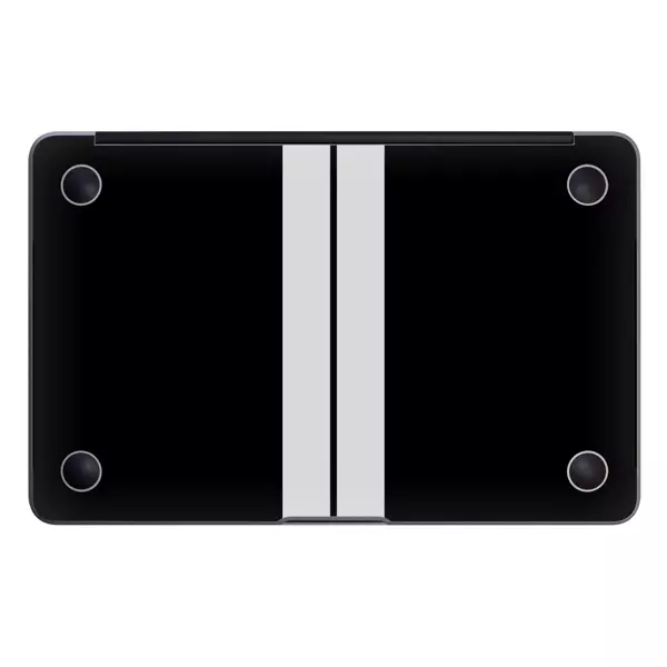 Papscover Macbook Air 13" (2018-2019) Kaplama - Siyah Çift Beyaz Şerit - Image 1