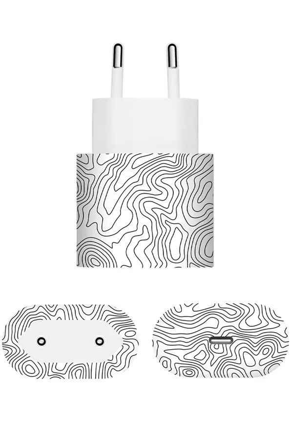 Papscover Apple 20W Şarj Aleti Kaplama Beyaz İzohips - Image 1