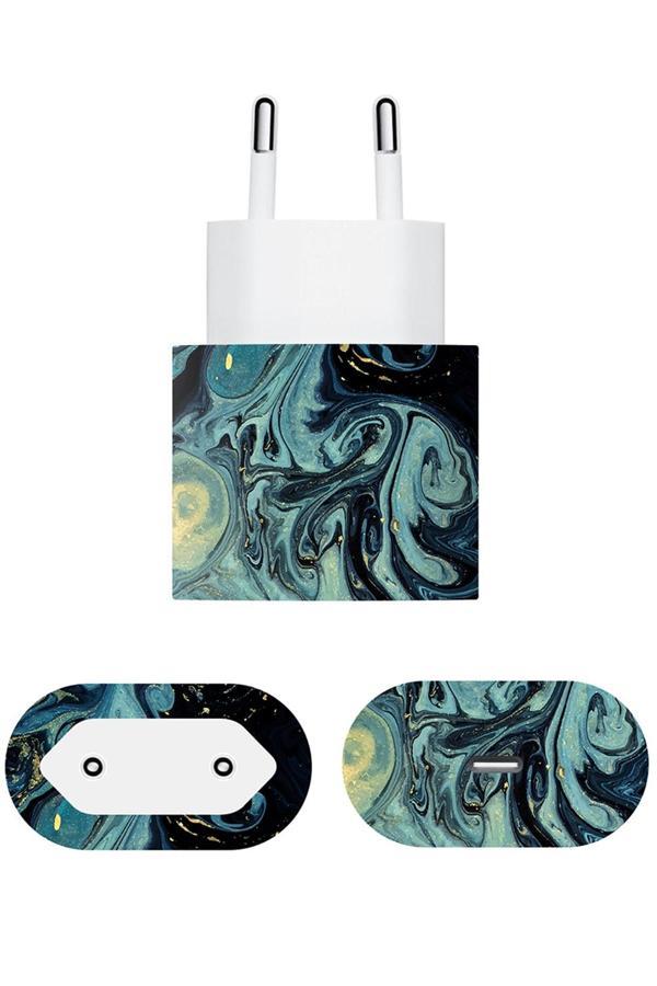 Papscover Apple 20W Şarj Aleti Kaplama Mistik Mavi Dalga - Image 1