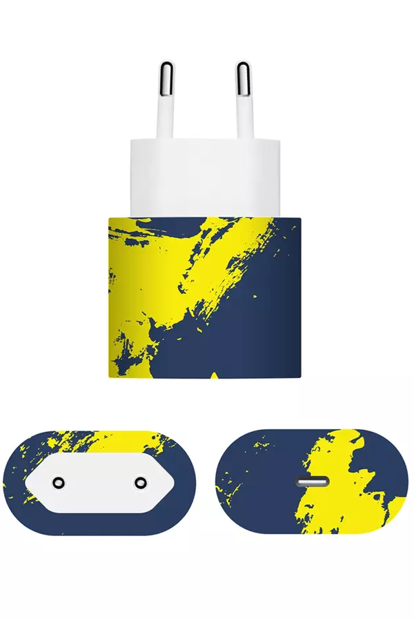 Papscover Apple 20W Şarj Aleti Kaplama Sarı Lacivert - Image 1