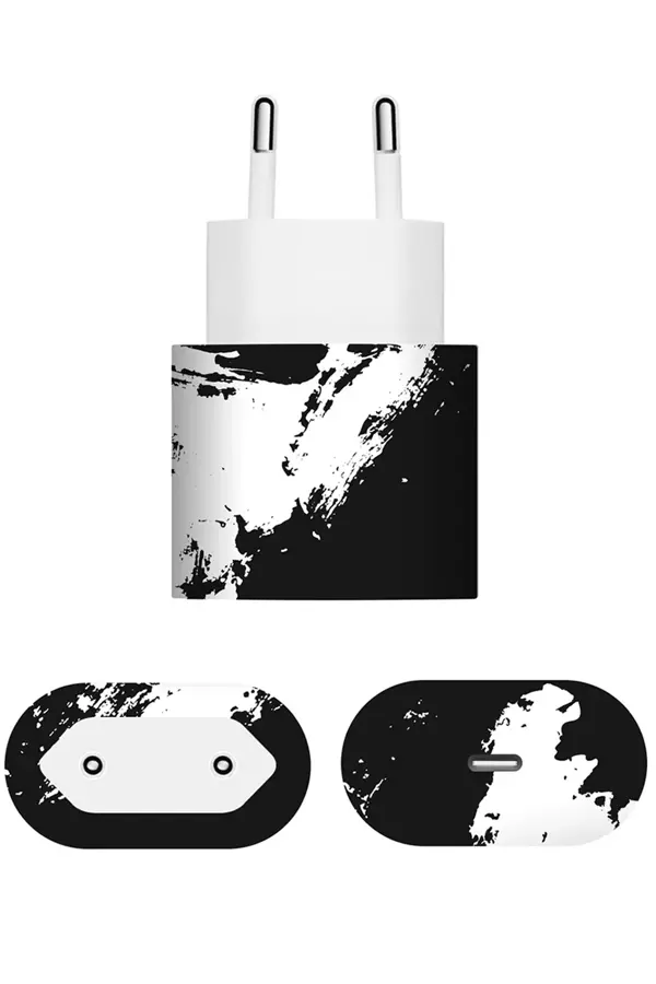Papscover Apple 20W Şarj Aleti Kaplama Siyah Beyaz - Image 1