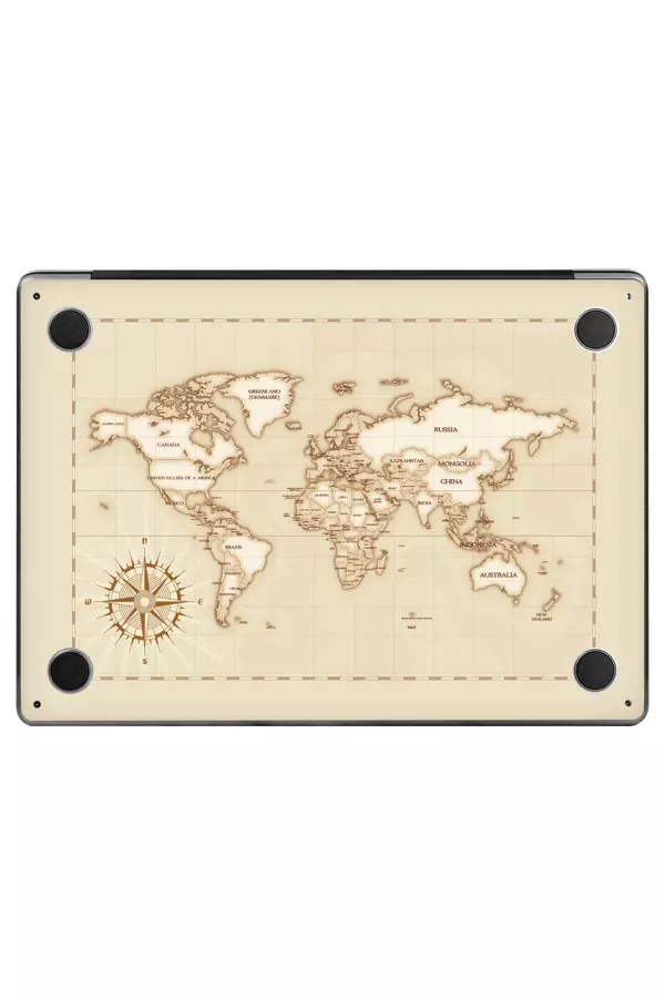 Papscover Macbook Air 13" (2022 M2) Kaplama - Retro Atlas - Image 1