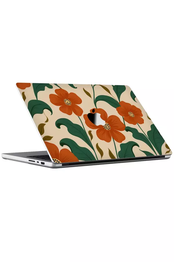 Papscover Macbook Pro 16" (2023 M2) Kaplama - Kırmızı Çiçek - Image 1
