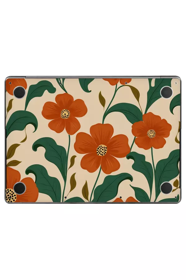 Papscover Macbook Pro 16" (2023 M2) Kaplama - Kırmızı Çiçek - Image 1