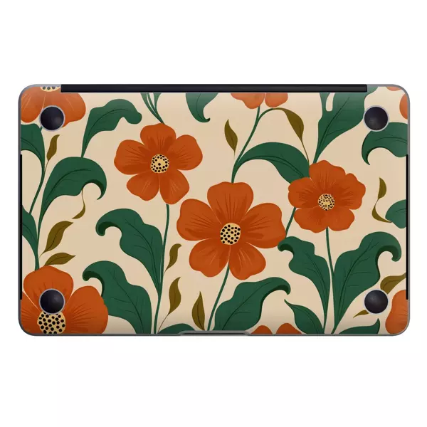 Papscover Macbook Pro 13" (2022 M2) Kaplama - Kırmızı Çiçek - Image 1