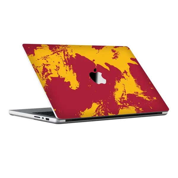 Papscover Macbook Pro 14" (2021 M1) Kaplama - Sarı Kırmızı - Image 1