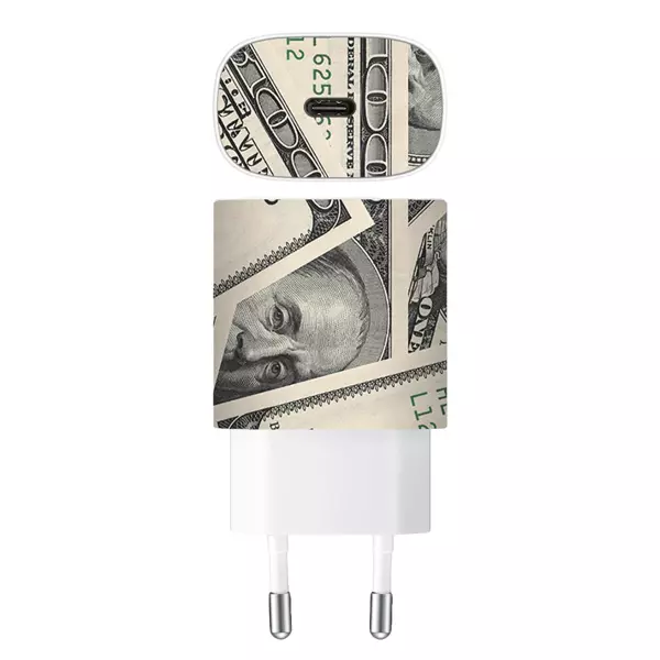 Papscover Samsung 25W Şarj Aleti Kaplama Dolar Desenli - Image 1