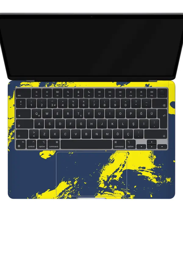 Papscover Macbook Air 13" (2024 M3) Kaplama - Sarı Lacivert - Image 1
