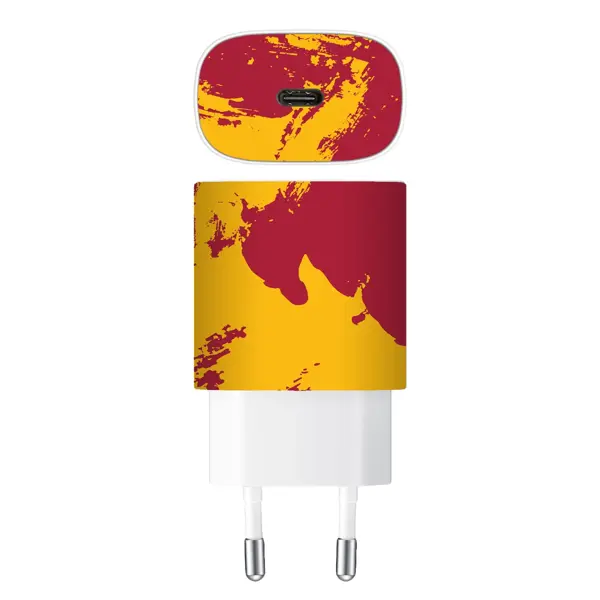 Papscover Samsung 25W Şarj Aleti Kaplama Sarı Kırmızı - Image 1