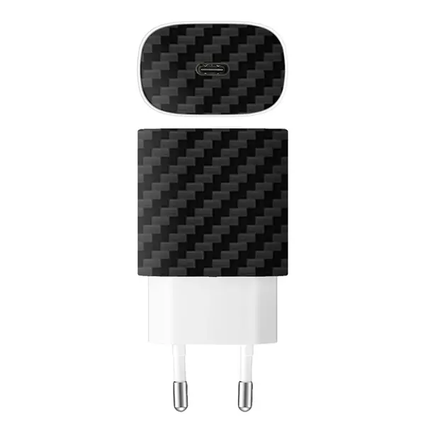 Papscover Samsung 25W Şarj Aleti Kaplama Siyah Karbon Fiber - Image 1