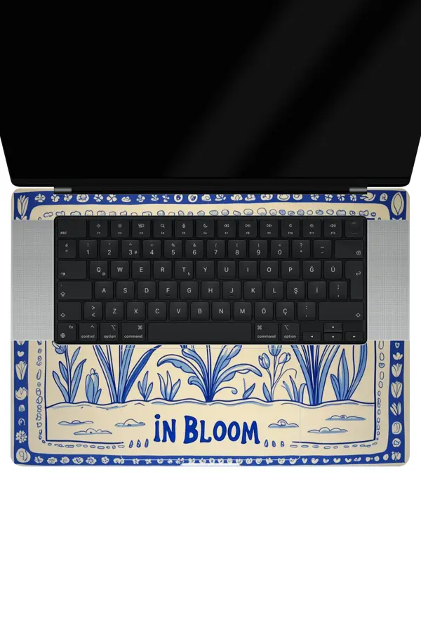 Papscover Macbook Pro 14" (2023 M2) Kaplama - Porselen Çiçekler - Image 1