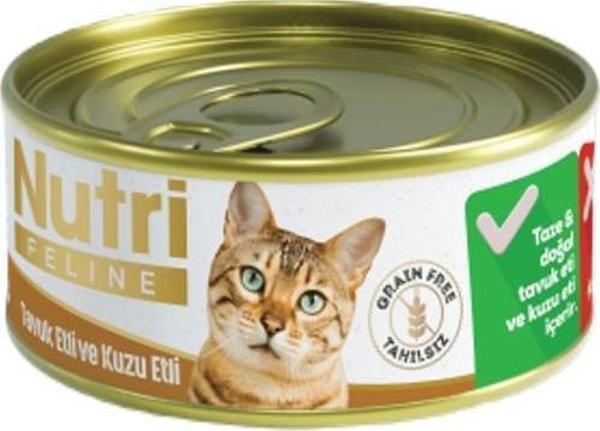 Nutri Feline Tahılsız Tavuk Etli Kuzulu Kedi Konservesi 85 Gr - Image 1