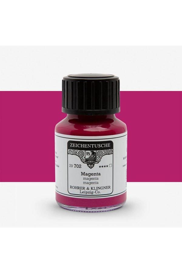 Rohrer & Klingner Kaligrafi Mürekkebi Zeichentusche 29-Airbrush-Fırça-Divit-Sulu Boya 50Ml-702 Magenta - Image 1