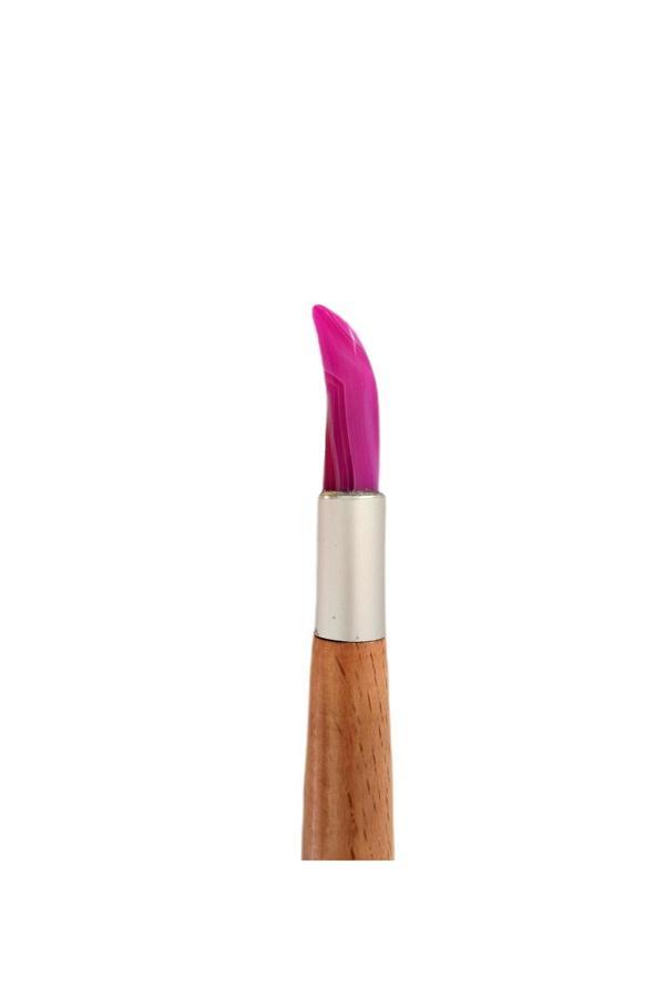 Sanathobi Akik Mühre Karga Burun-Zer Mühre Pembe Renk-Gürgen Ağacı Ergonomik Sap-Tezhip-Minyatür Sanatı-13 - Image 1