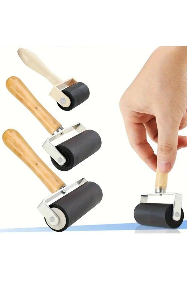 Sanathobi Kauçuk Silindir 3'Lü Set-Silikon Baskı Rulosu, Baskı Silindiri, Kauçuk Rulo, Baskı, Duvar Kağıdı - Image 1