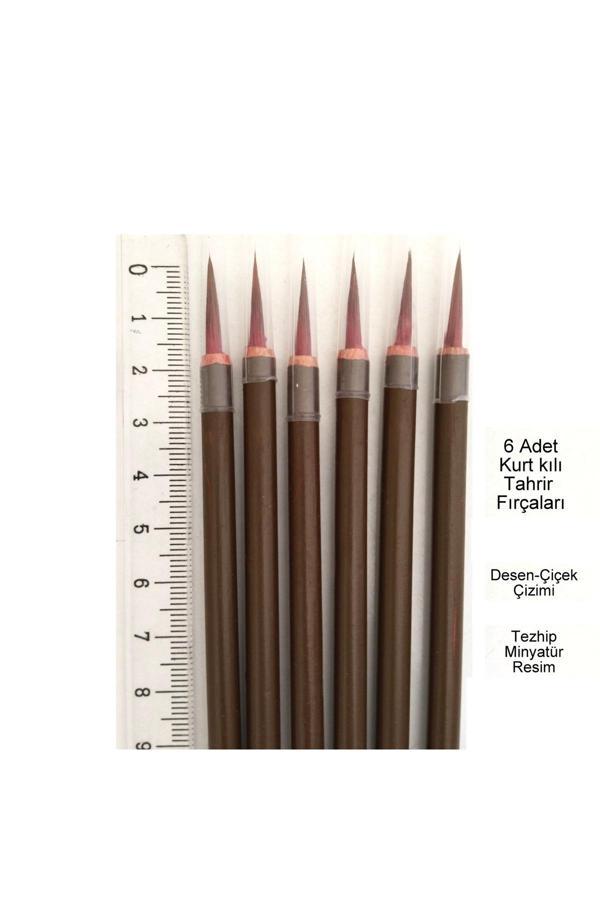 Sanathobi Fırçası Kurt Kılı No:3 Çini, Seramik, Tezhip, Minyatür, Suluboya, Çizim, Resim Sanatı-6 Adet - Image 1