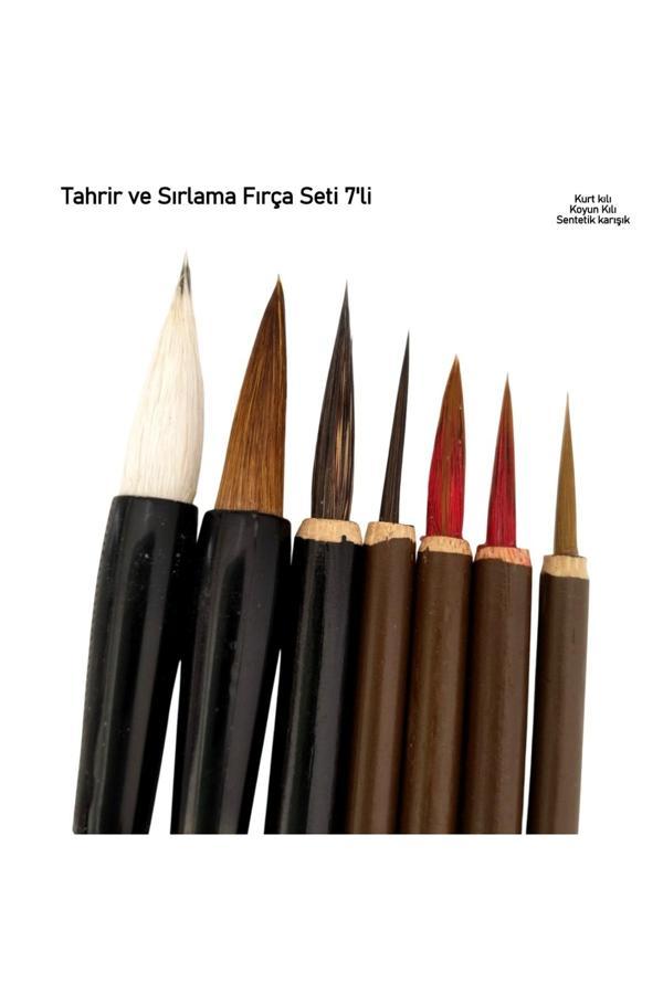Sanathobi Çini Tahrir, Seramik Sırlama Fırça Seti, Seramik Boyama, Çini, Vazo, Resim, Brush-Set 7 Parça - Image 1