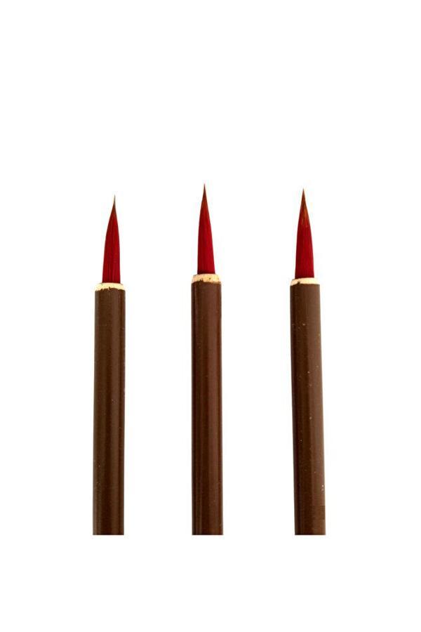 Sanathobi Tahrir Fırçası Kurt Kılı No:3-Çini, Seramik, Tezhip, Minyatür, Kalın Gövde, Brush-3 Adet - Image 1