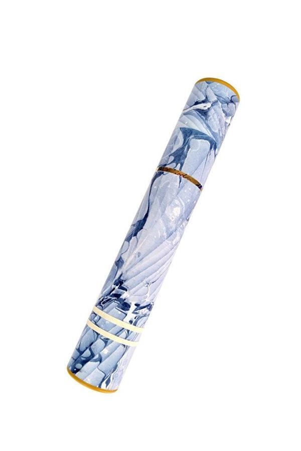 Sanathobi Ebru Desenli Kubur, Fırça, Kağıt , Kalem Saklama Kutusu, Süngerli Silindir Kutu, Fırçalık-No:1 - Image 1
