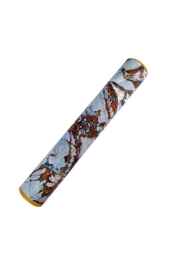 Sanathobi Ebru Desenli Kubur, Fırça, Kağıt , Kalem Saklama Kutusu, Süngerli Silindir Kutu, Fırçalık-No:12 - Image 1
