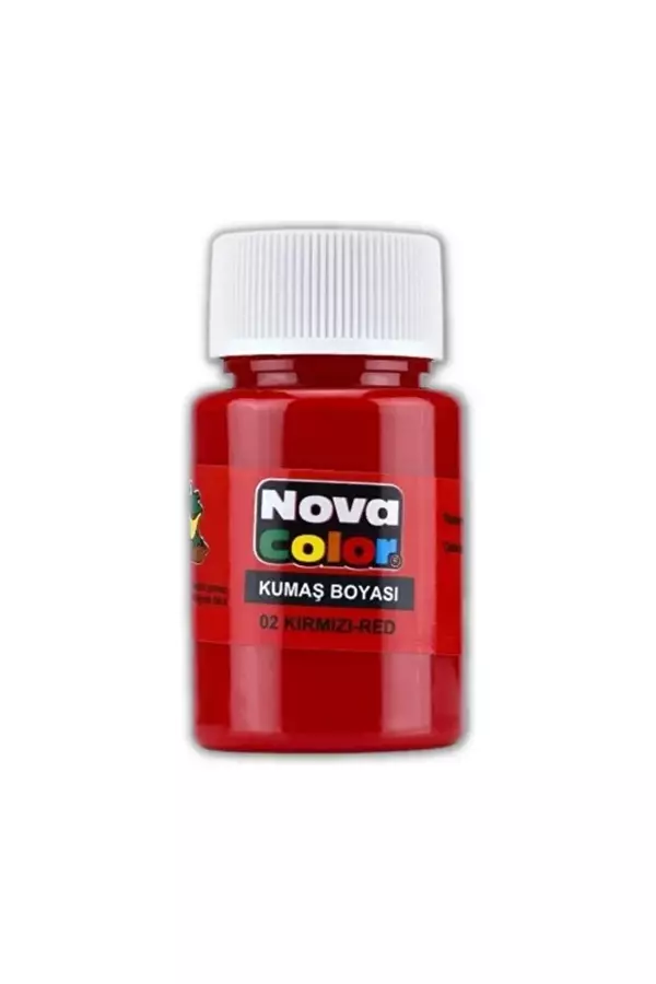 Nova Color Kumaş Boyası, Canlı Renkler, Solmaz, Tişört, Çanta, Tekstil Boyası-Kırmızı Renk 30Ml-1 Adet - Image 1