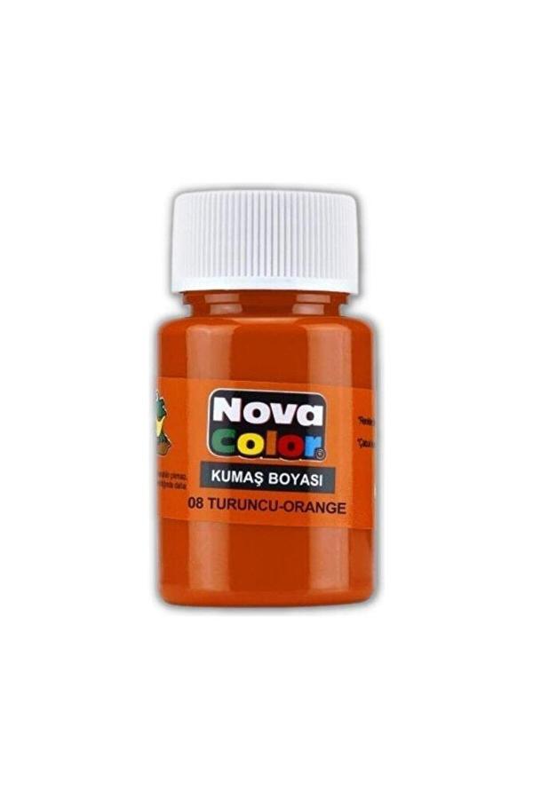 Nova Color Kumaş Boyası, Canlı Renkler, Solmaz, Tişört, Çanta, Tekstil Boyası-Turuncu Renk 30Ml-1 Adet - Image 1
