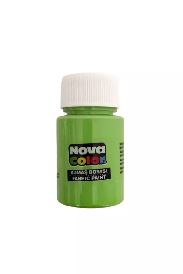 Nova Color Kumaş Boyası, Canlı Renkler, Solmaz, Tişört, Çanta, Tekstil Boyası-Fıstık Yeşili 30Ml-1 Adet - Image 1