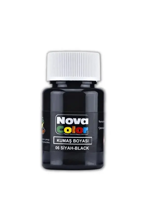 Nova Color Siyah Kumaş Boyası Tişört Çanta Tekstil Boyası 30 Ml 1 Adet - Image 1