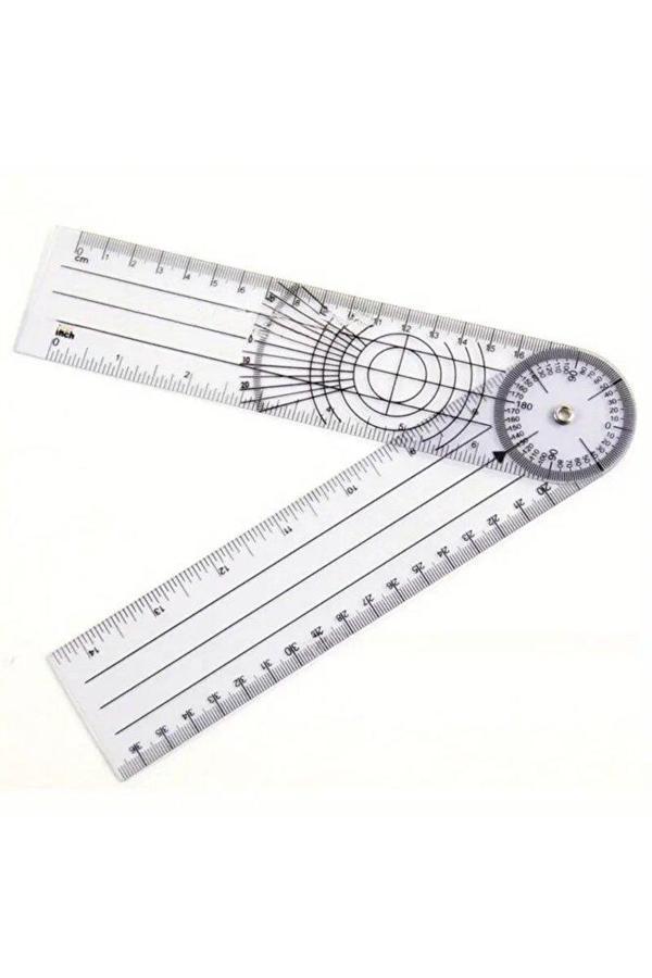 Sanathobi Eklem Açısı Ölçüm Cetveli, Sanatçılar, Tasarımcılar Ve Öğrenciler İçin Uygun 180° Çift İnç/Cm-1Ad - Image 1