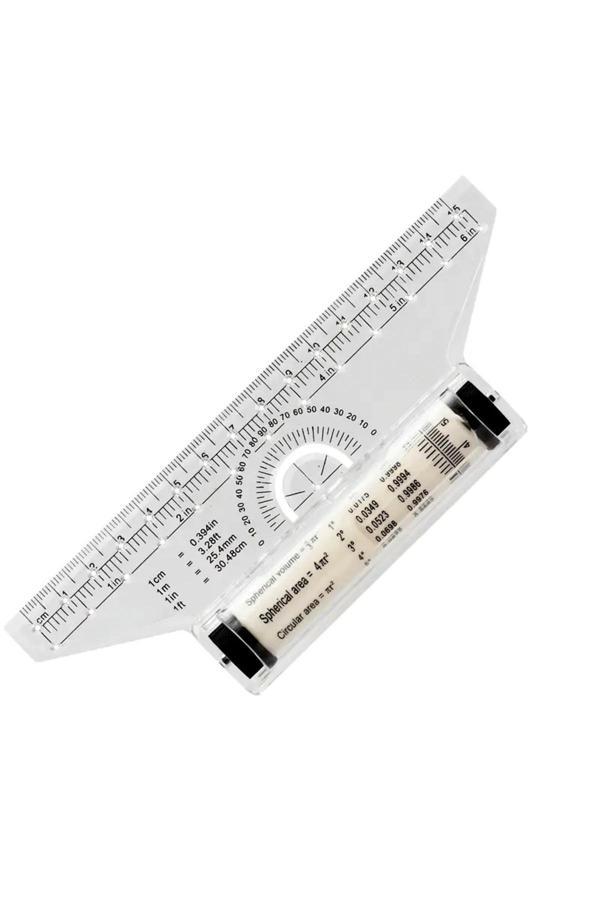 Sanathobi Açılı Paralel Cetvel, Yuvarlanan Cetvel, Ölçek Paralel Cetvel, Sinüs-Kosinus, Rolling Ruler 15Cm - Image 1