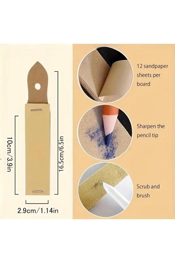 Sanathobi Eskiz Zımpara Panoları, Kara Kalem, Pastel, Kömür Kalem Zımpara-2 Adet - Image 1
